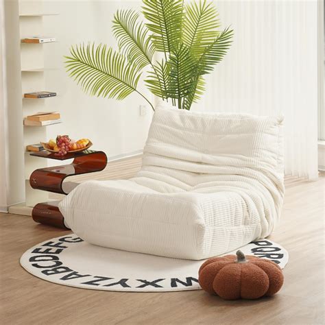 Amazon.com: N&V Mid Century Armless Floor Sofa, Soft Premium Corduroy ...