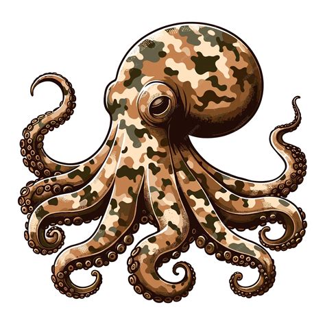 Premium Vector | Camouflage octopus vector image