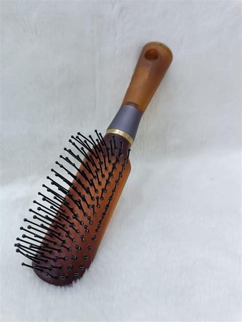 Professional 9 Row Medium Flat Hair Brush for Styling with Anti-Slip H ...