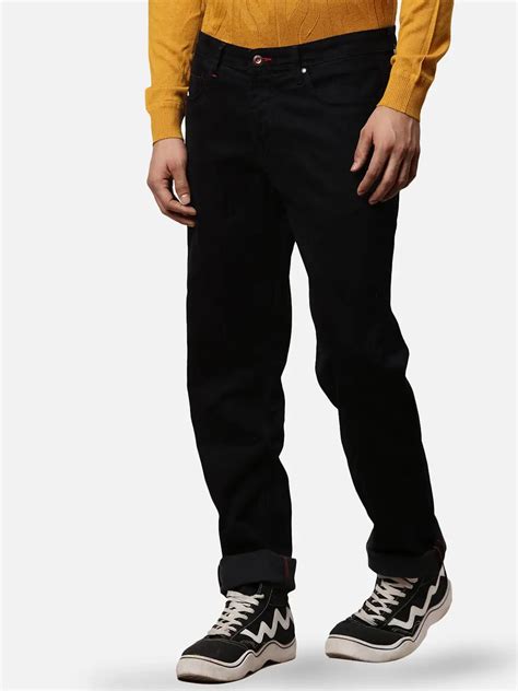 Raymond Men Black Solid Slim Fit Cotton Blend Jeans – MyRaymond
