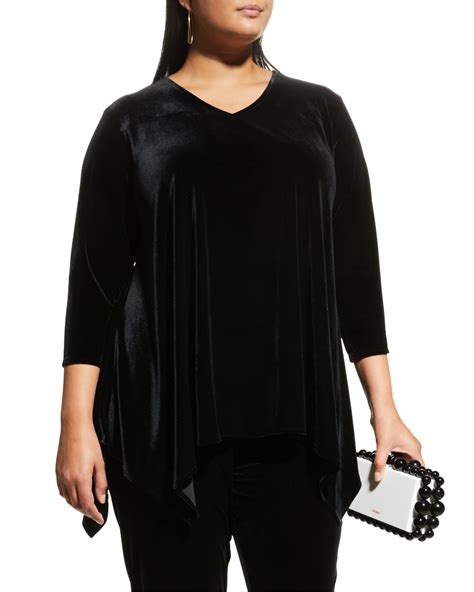Caroline Rose Plus Size Velvet Swing Tunic | Neiman Marcus