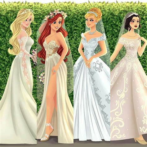 Alice on Instagram: “New Disney brides by @archibald.art 😍 Ariel's ...