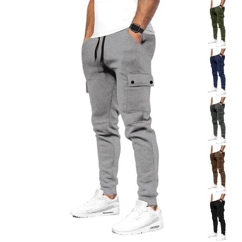 Big and Tall Sweatpants for Men Stretch Fleece Cargo Joggers Elastic ...