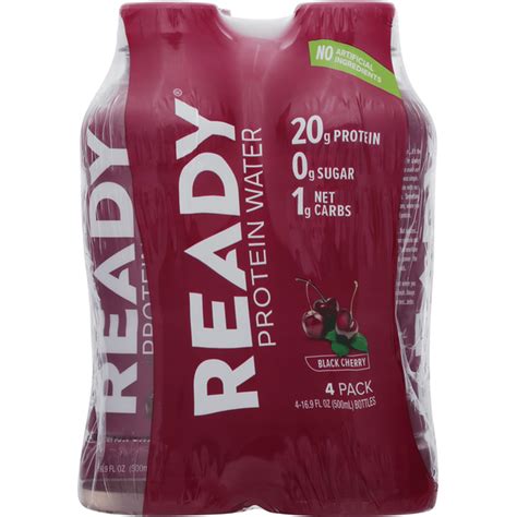 Ready Protein Water, Black Cherry, 4 Pack (16.9 fl oz) Delivery or ...