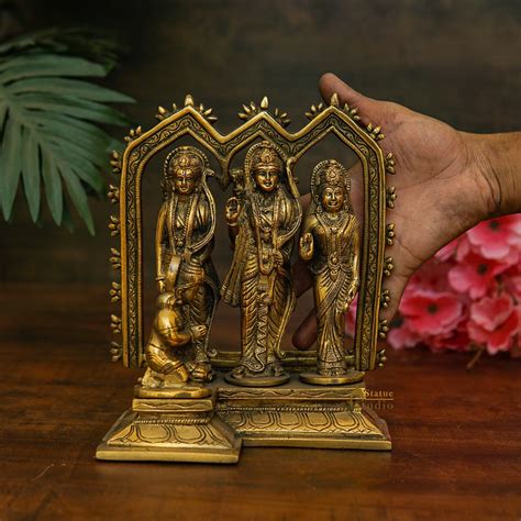 Brass Ram Darbar Family Idol Home Pooja Room Décor Showpiece Statue 8 ...