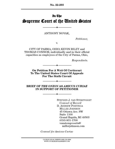 The Onion Amicus Brief - Institute for Justice