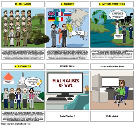 What are the 4 causes of WWI Storyboard por 38f13f11