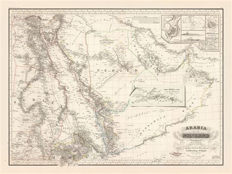 Old Rare Map of Arabian Peninsula by Perthes, 1835: First Map of Dubai – The Unique Maps Co. - map of arabia in 1800