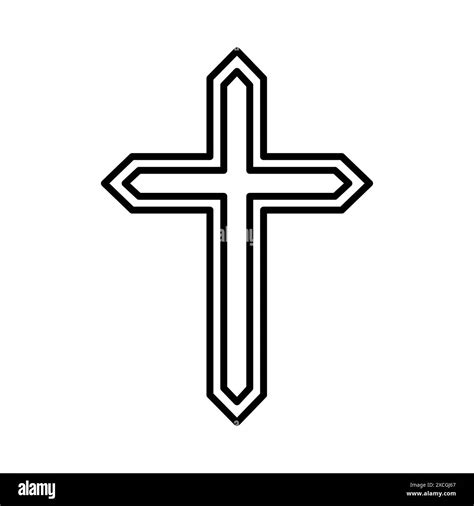 Cross icon, Christian symbol, outline shape Stock Vector Image & Art ...