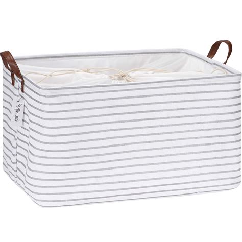 Hinwo Large Canvas Storage Bins, 18.6 Gal., Waterproof, 22 x 15 x 13 ...