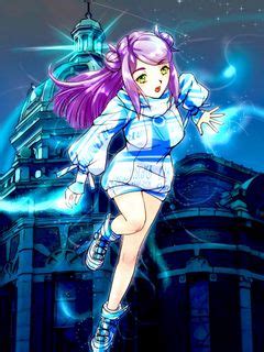Download wallpaper 240x320 girl, flight, anime, blue old mobile, cell ...