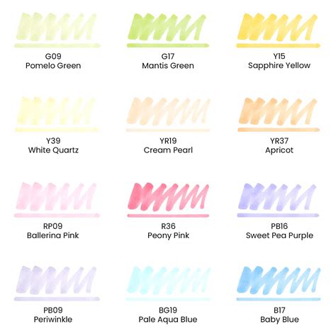 Arteza Alcohol Markers, Set of 12 Pastel Colors, Blendable, EverBlend ...