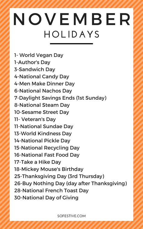 November Holidays 2025 - Fun & Unique Reasons To Celebrate