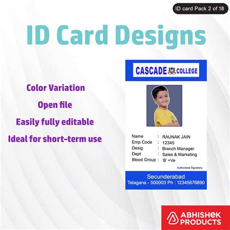 Professional ID Card PSD Templates 50 | AbhishekID – Abhishek Products