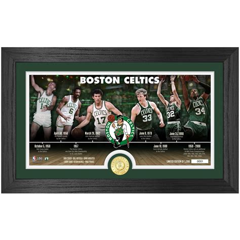 Boston Celtics Highland Mint NBA Timeline 12'' x 20'' Bronze Coin Photo ...