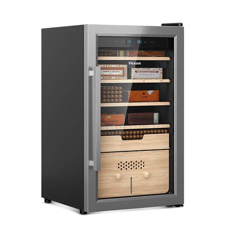 Vexon Electric Humidor, 486 Counts Cigar Cooler Humidor, Heating & Humidity Control, Stainless ...