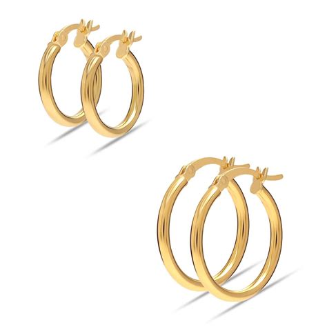 Buy LeCalla 14K Gold Plated Italian Hoop Earrings | TrueSilver
