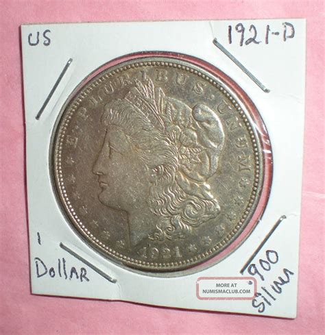 1921 - D / Morgan " Silver " One Dollar Coin. 90 Silver, " Circulated