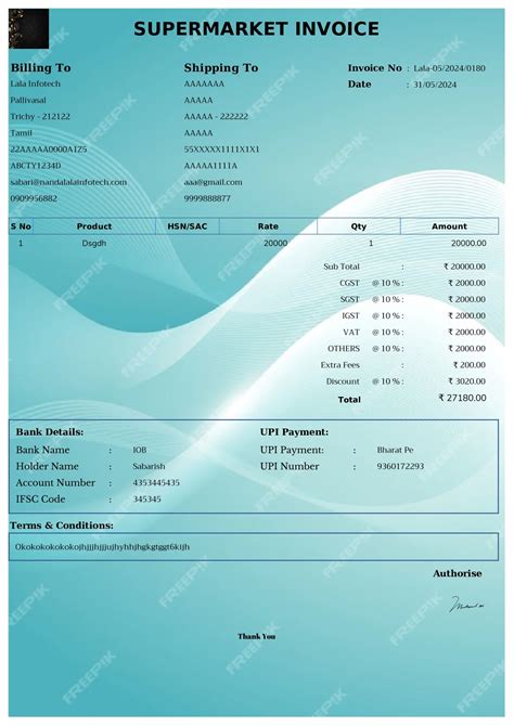 InvoiceFree — Supermarket Invoice Generator,Creator,Maker