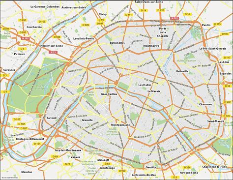 Map of Paris, France - GIS Geography