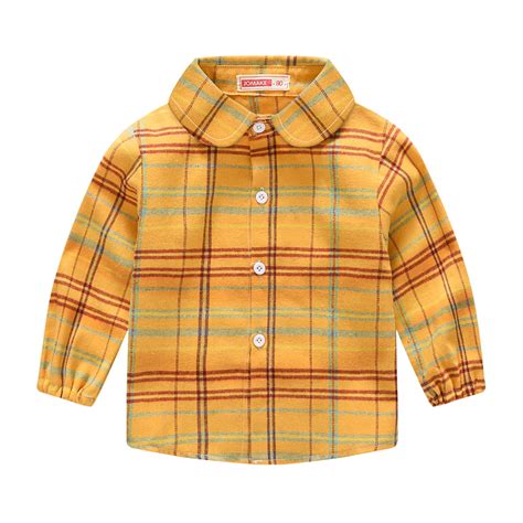 Coerni Toddler Girls Flannel Shirt Button Down Lapel Shacket Blouse ...