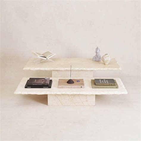 Organic White Marble + Sofita Stone Coffee Table with Live Edge – House ...