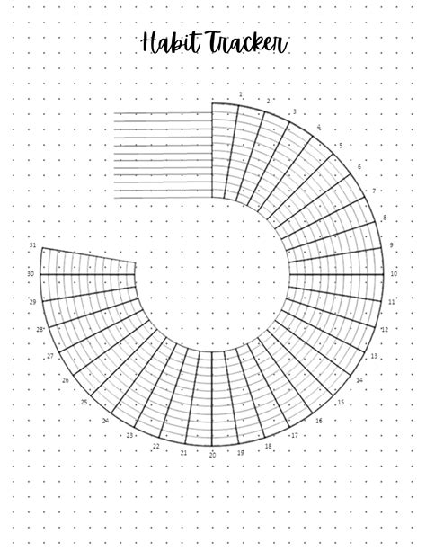 Printable Circle Habit Tracker / 31 Day Circle Habit Tracker Log / A5 Journal Page / Printable ...
