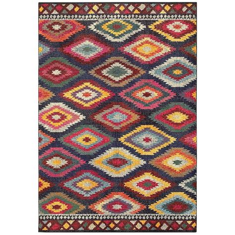 Archer Lane Decatur 7 X 9 (ft) Navy Indoor Geometric Area Rug in the ...