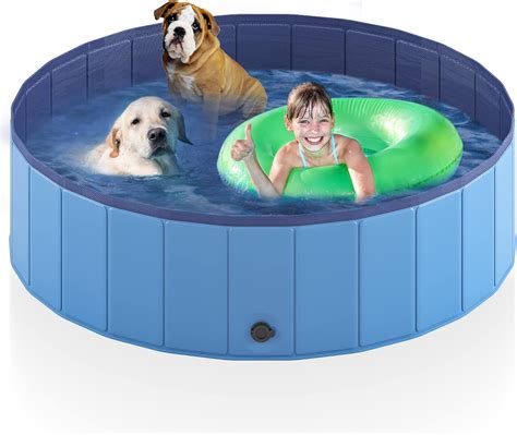 Amazon.com: Heeyoo Foldable Dog Pool, Portable Hard Plastic Dog ...