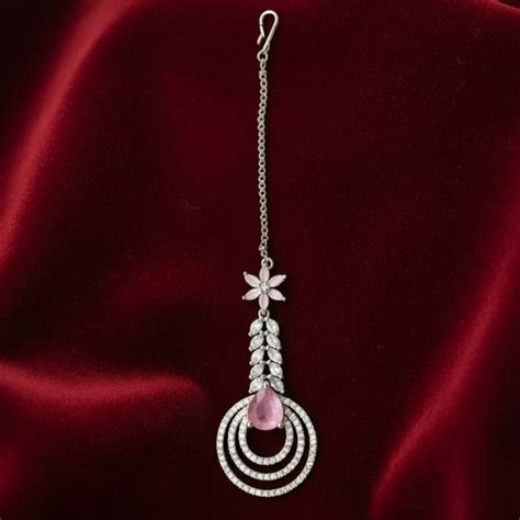 Maang Tikka With White and Color Stones – Jillcart