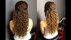 Easy Half Up Hairstyles For Curly Hair by Half Up Half Updo For Naturally Curly Hair Easy Easy Half Up Hairstyles For Curly Hair