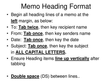 Basic Memorandum Format 的图像结果