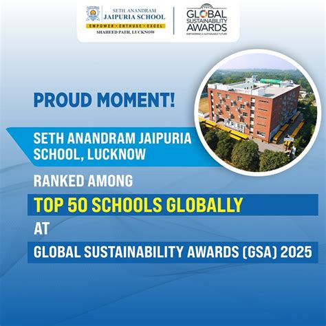 JAIPURIA SCHOOL, LUCKNOW RANKED AMONG TOP 50 SCHOOLS GLOBALLY AT GLOBAL ...