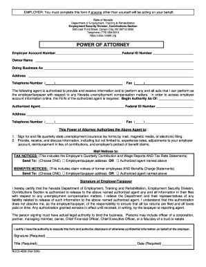 Bill Of Sale Form Nevada Tax Power Of Attorney Form | pdfFiller