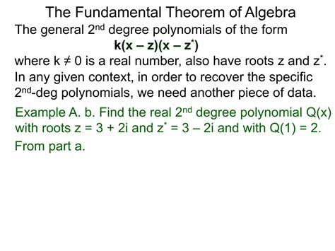 22 the fundamental theorem of algebra x | PPTX