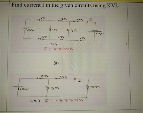Find current in the following circuits using KVL. - Brainly.in