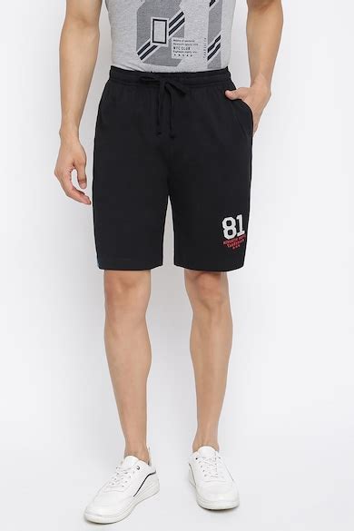 Buy Men Black Solid Casual Shorts Online - 664054 | Van Heusen