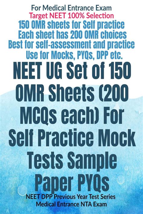 Buy NEET UG Set of 150 OMR Sheets (200 MCQs each) For Self Practice ...