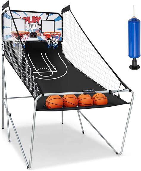 Giantex Folding Basketball Arcade Game, Dual Shot Electronic Basketball ...