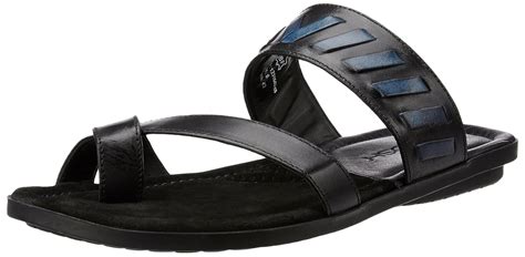 Ruosh Men's Black Leather Sandals and Floaters - 7 UK/India (40 EU ...
