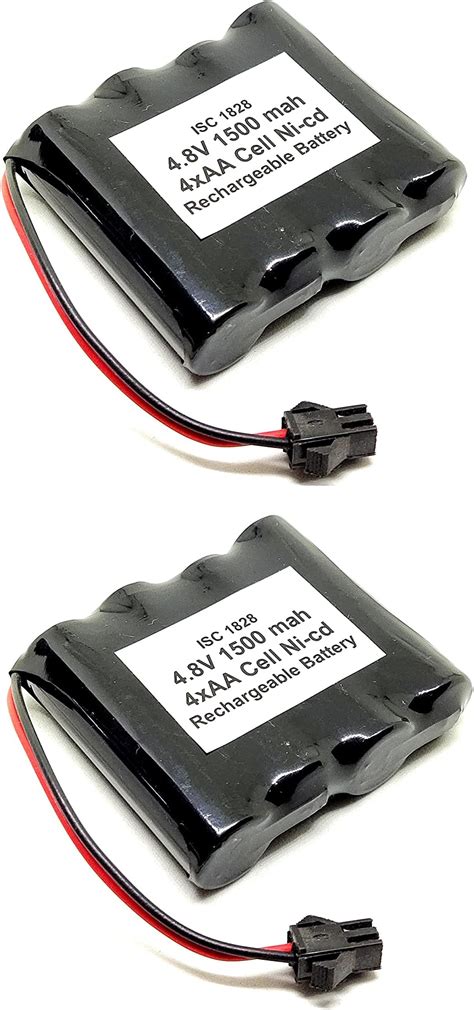 INVENTO 2Pcs 4.8V 1500 mAh Ni-Cd Rechargeable 1.2V x 4 AA Cell Battery ...