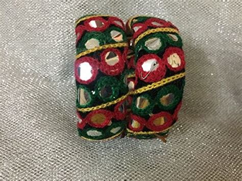 Buy Green Fabric Traditional Bangle Set of 2 at Amazon.in