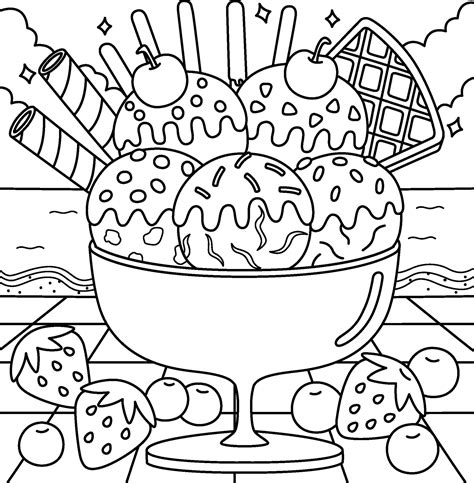 Coloring Pages Of Ice Cream Sundaes