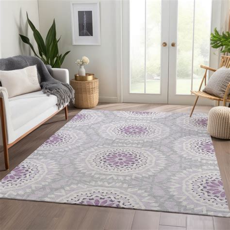 Addison Rugs Chantille Indoor/Outdoor Transitional Circles Lilac ...