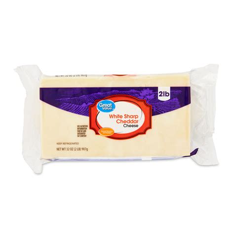 Great Value White Sharp Cheddar Cheese, 32 oz
