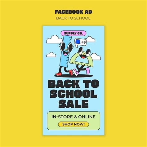 Back to school sale facebook ad template | Free PSD