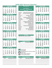 CALENDARIO ESCOLAR Y ACADÉMICO 2026-2027