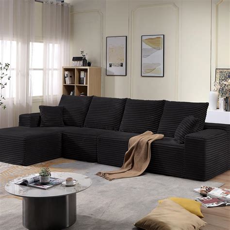 Amazon.com: 135" Cloud Sectional Couch with L-Shape Chaise, Modern ...