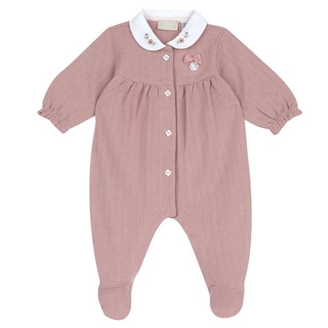 Chicco Girls Medium Pink Embellished Front Opening Babysuit - Babysuit ...