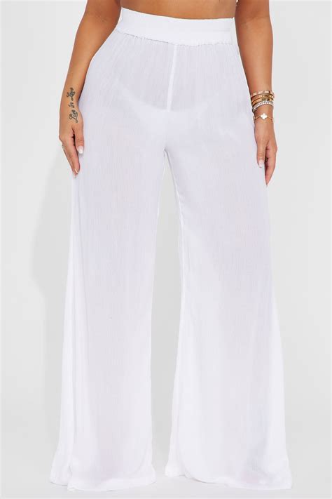 Breezy Nights Linen Swim Cover Up Pants - White | Fashion Nova